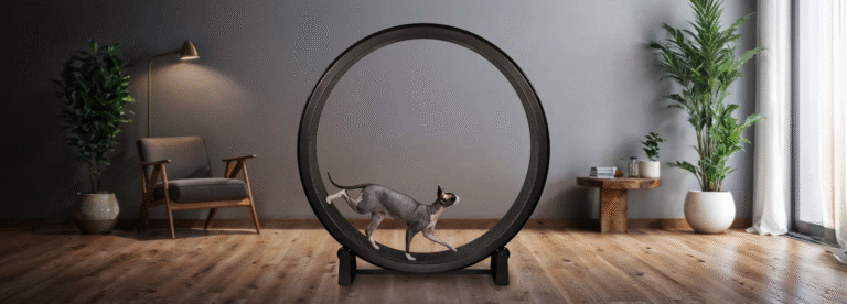 One Fast Cat Gen. 7 – Cat Exercise Wheel (48") 5 Black Wheel Gray BG Desktop Home & Kitchen Gadgets You'll Love