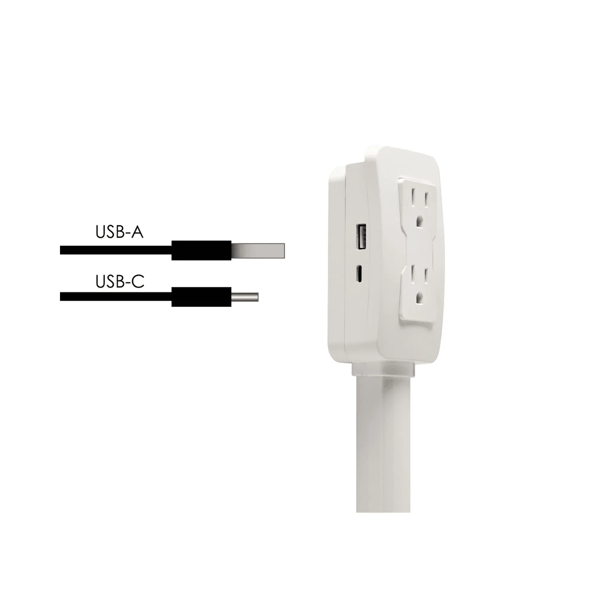 EZ Outlet electrical outlet extender with USB-C, USB-A & 2 AC outlets