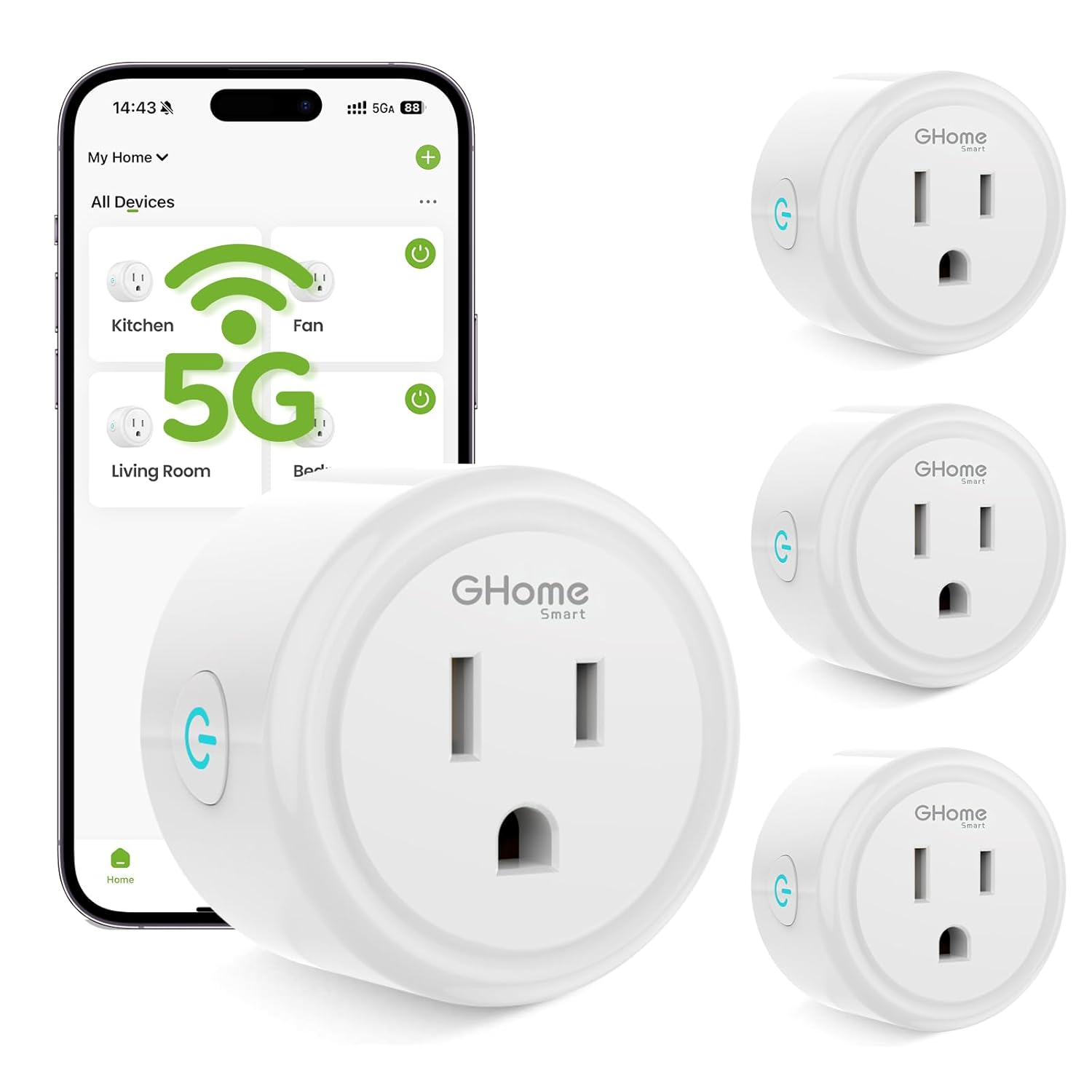 GHome Smart 5G 15A WiFi plugs