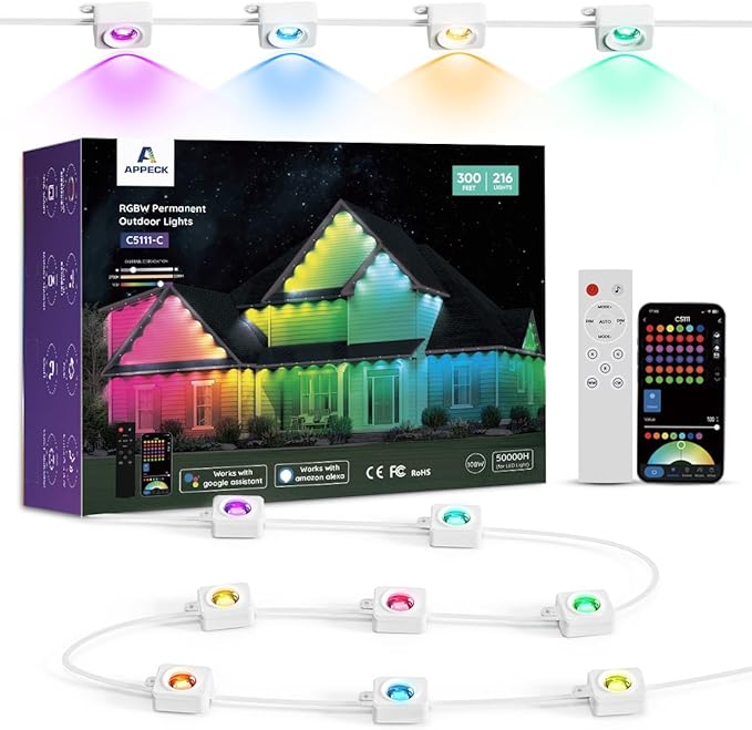 permanent outdoor RGBW lights